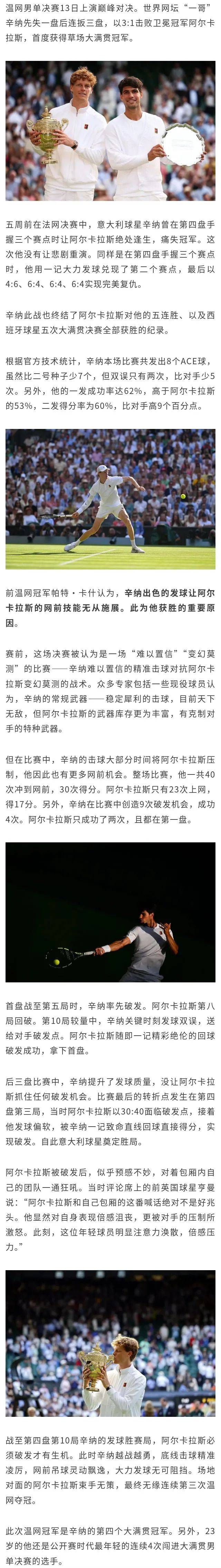 包含蒙特卡洛大师赛险胜澳网，辛纳统治全场的词条